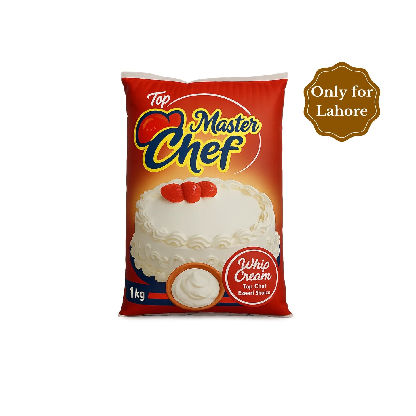 Top Master Chef Whip Cream 1KG Only for Lahore from Chocolate & Cheese House — perfect for cakes, desserts, and bakery recipes. Rich, creamy, and quick-whipping.