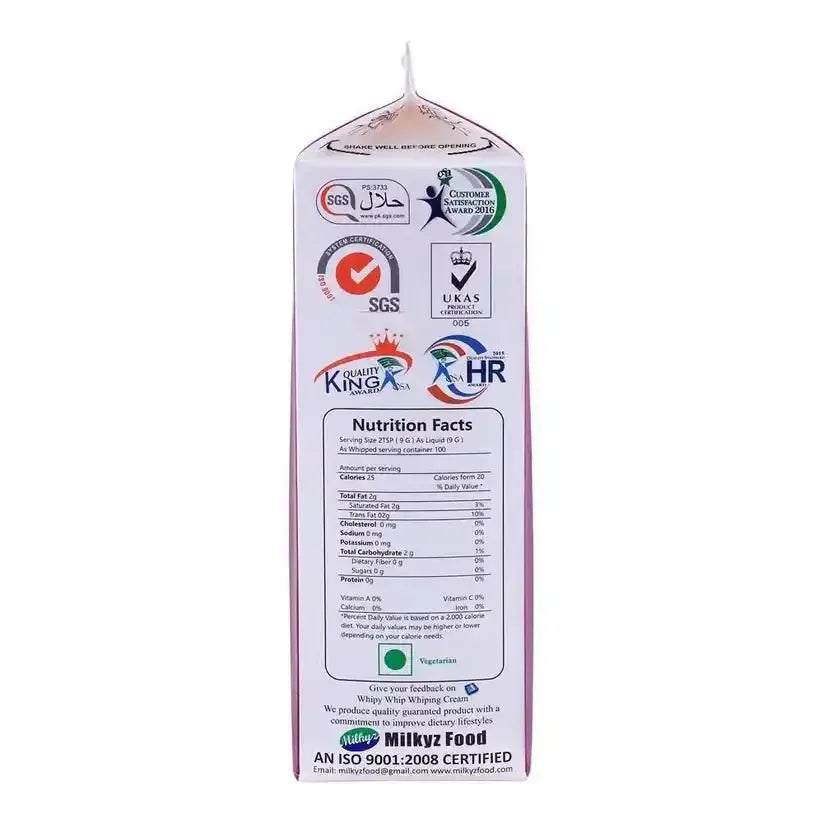 Whipy Whip Whipping Cream 1KG Pack Only for Lahore